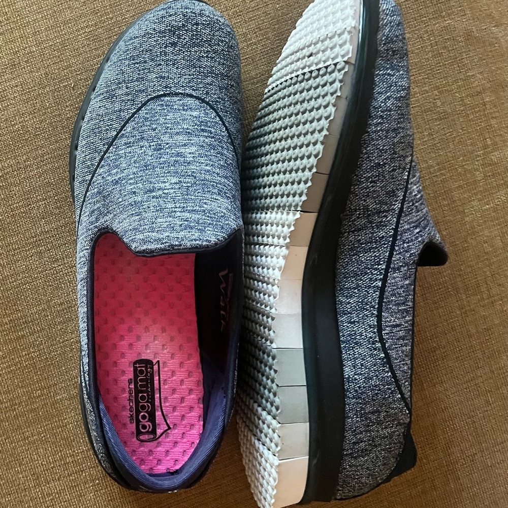 Skechers Go Flex Walk Gray Goga Mat Shoes - Picture 4 of 8